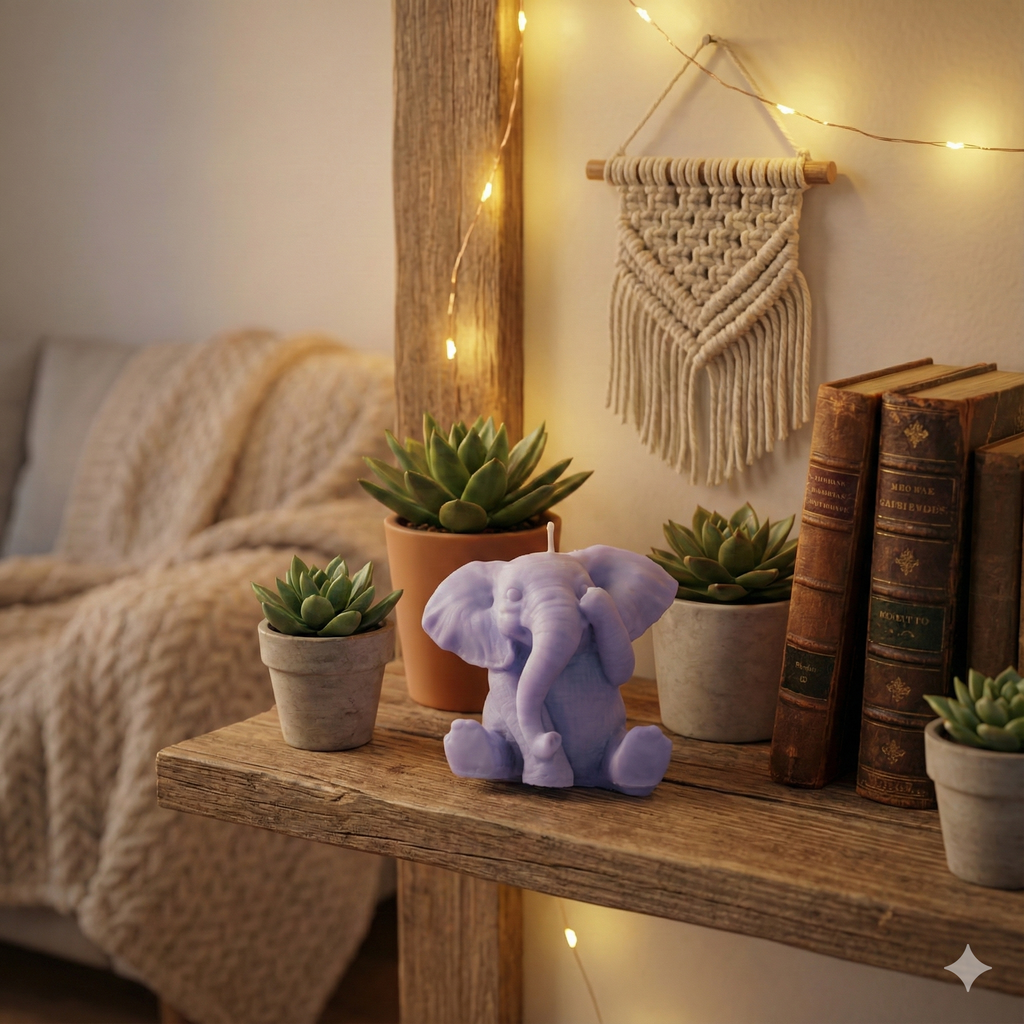 Sculptural Elephant Candle - Serenity Bloom