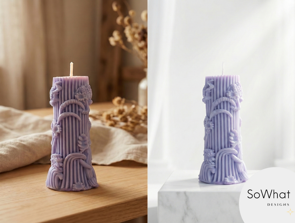 Pillar Candle - Violet Bloom
