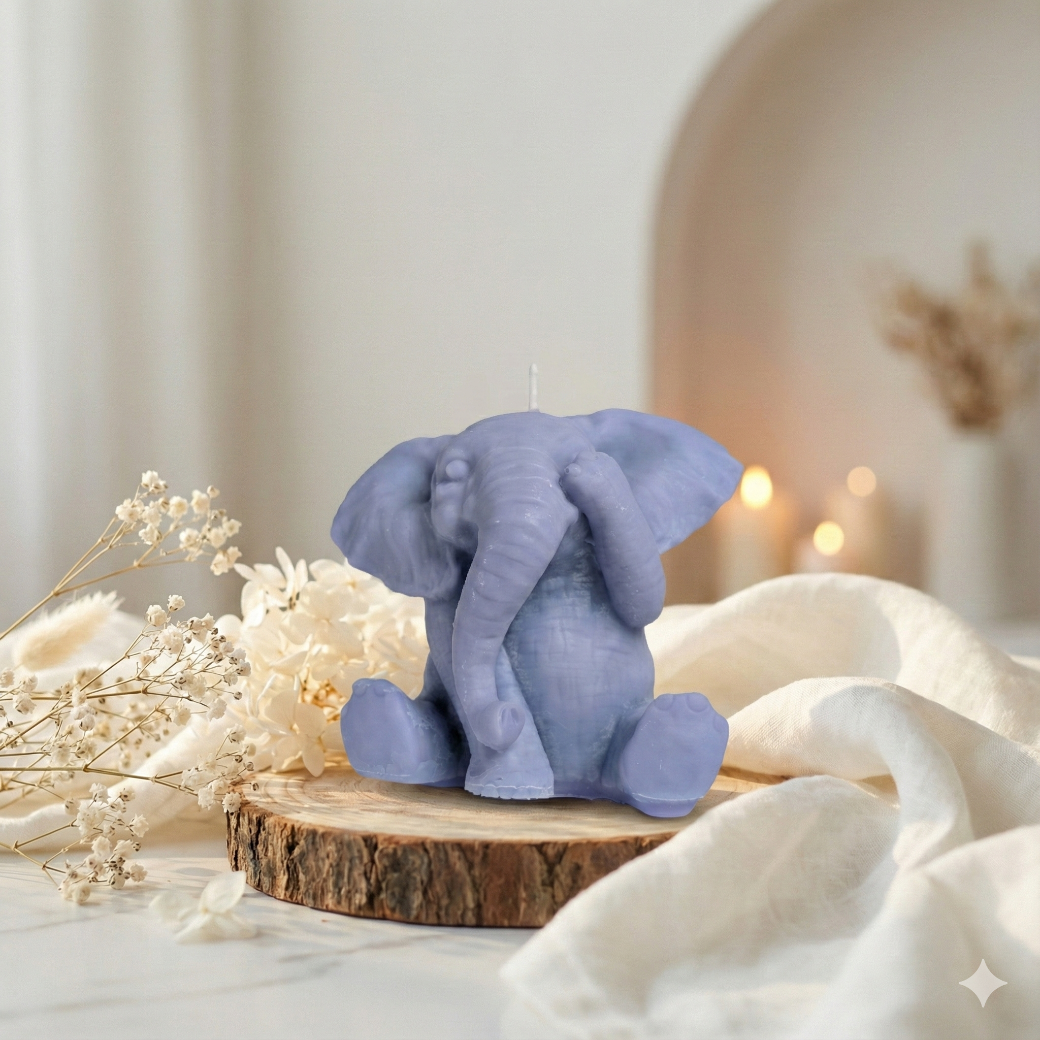 Sculptural Elephant Candle - Serenity Bloom