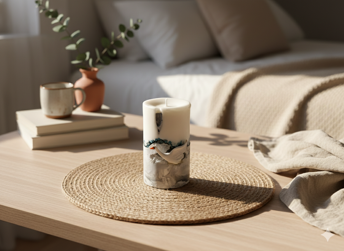 Sculptural Candle - Azure Swan