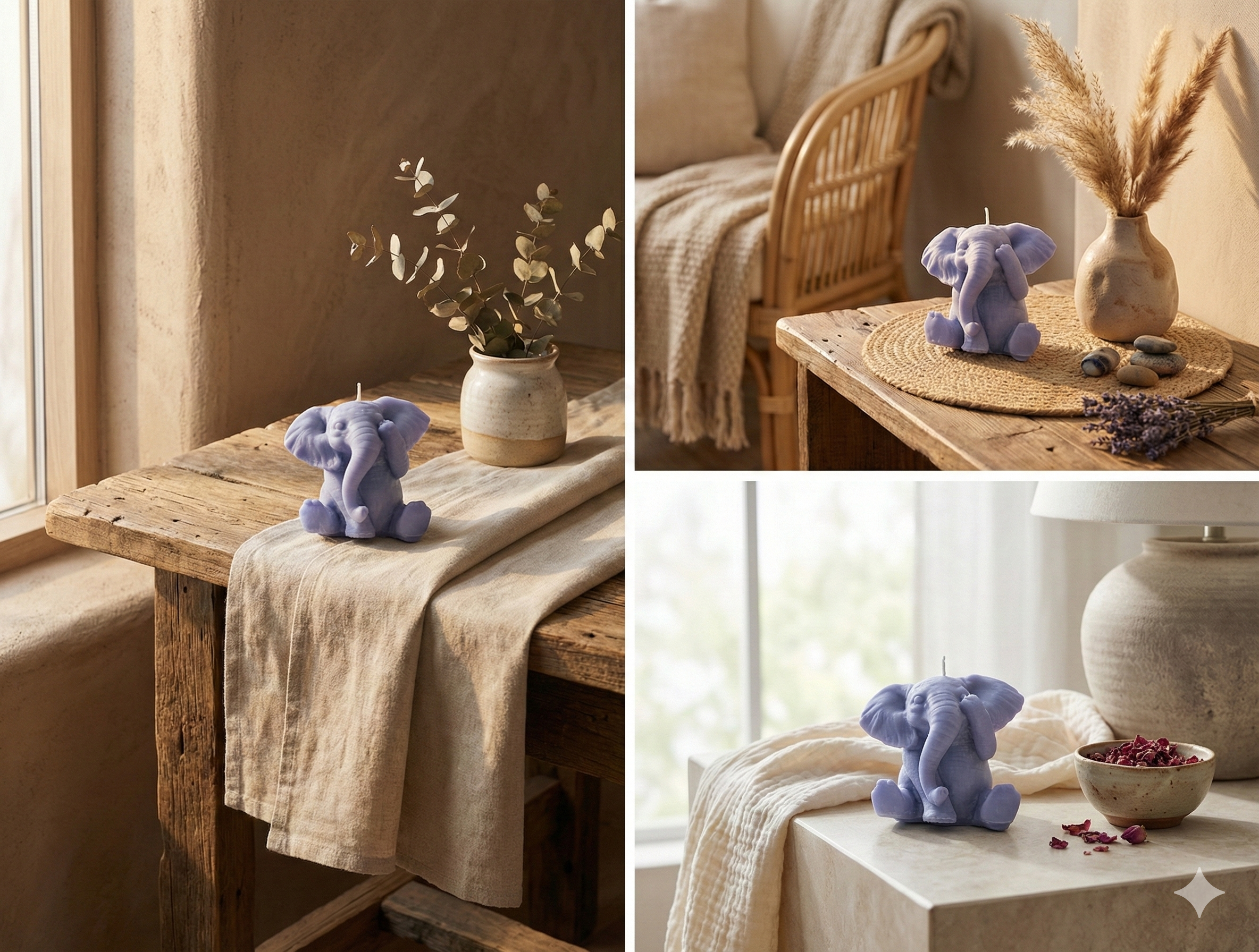 Sculptural Elephant Candle - Serenity Bloom