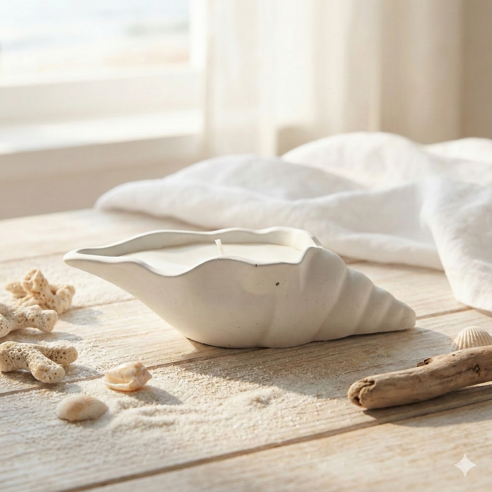 Sculptural Shell Candle - Serenity Cove